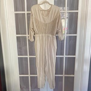 Free People Linen Blend Boho Festival Jumpsuit One Piece